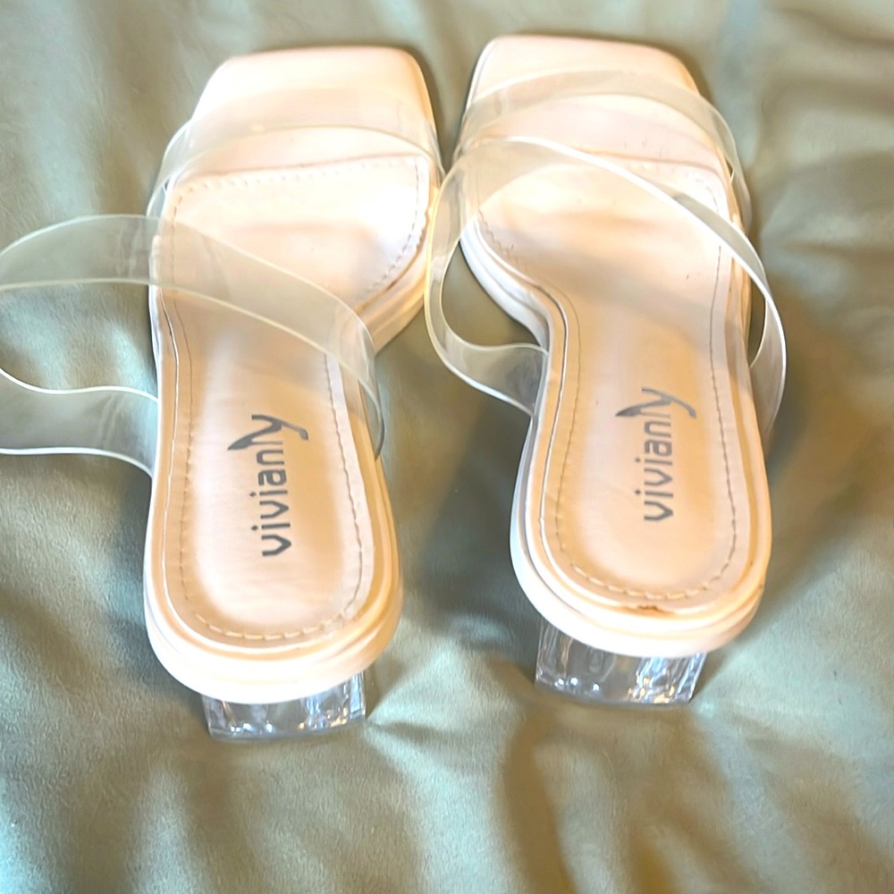 Clear sandal heels